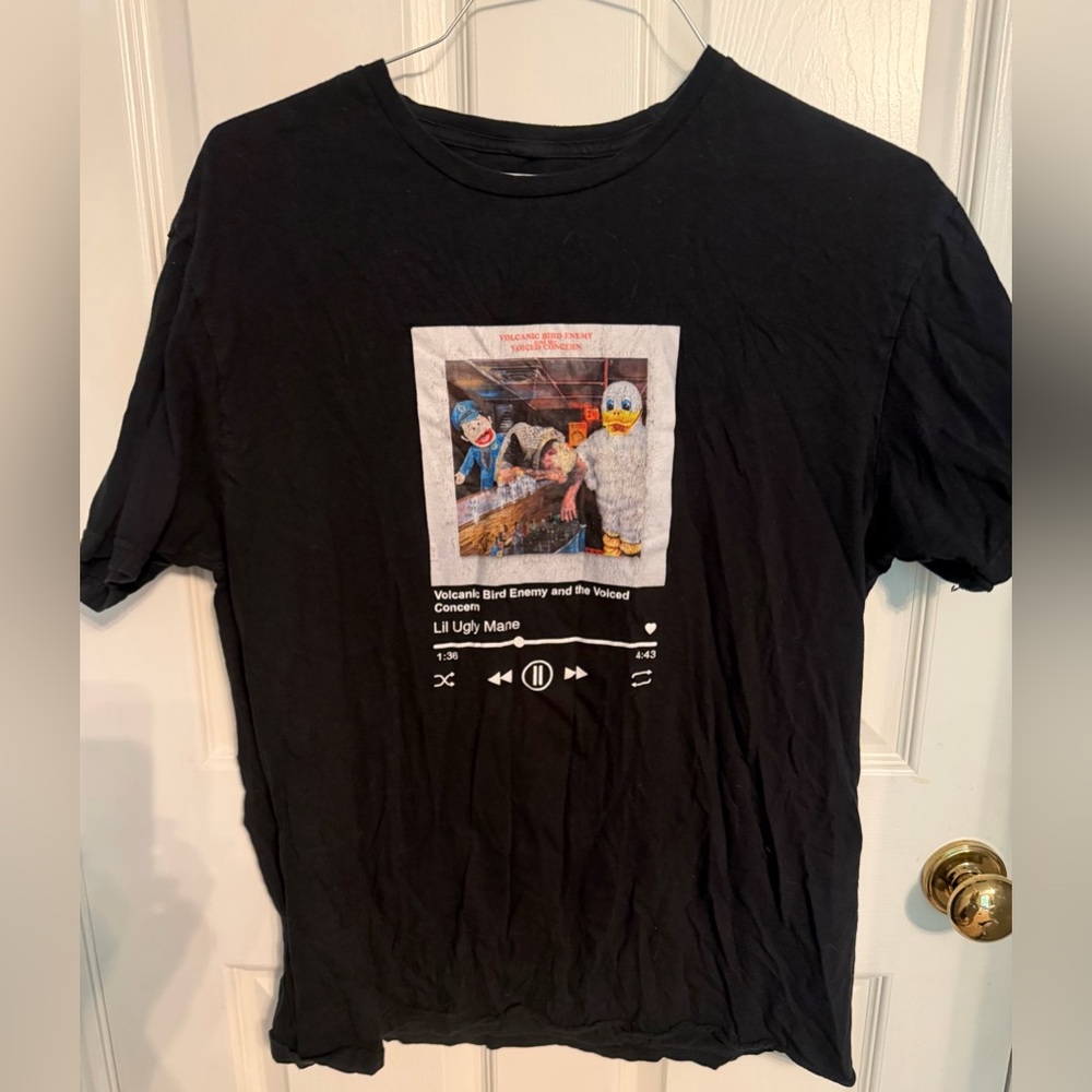 Lil Ugly Mane Black Graphic Album-Art Print T-shirt, Men’s L
